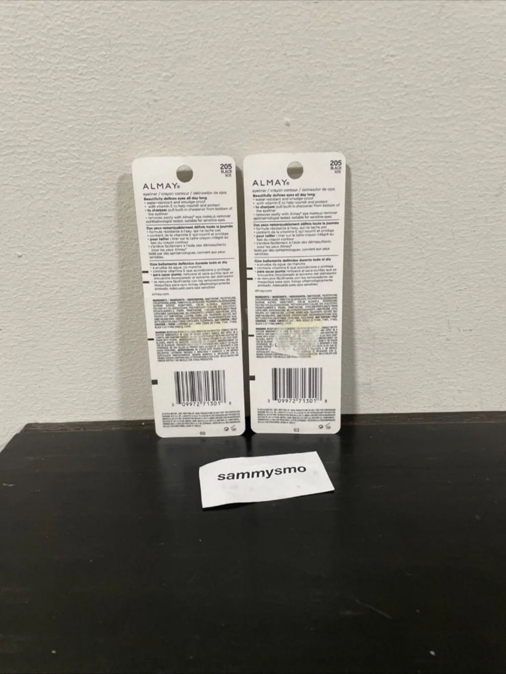 ALMAY All Day Waterproof Eyeliner Pencil w' Sharpener 205 Black x2 discontinued